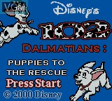 Title screen of the game 102 Dalmatians - Puppies to the Rescue on Nintendo Game Boy Color