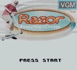 Title screen of the game Razor - Freestyle Scooter on Nintendo Game Boy Color