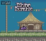 Title screen of the game Rhino Rumble on Nintendo Game Boy Color