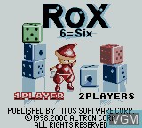 Title screen of the game Rox on Nintendo Game Boy Color