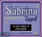 Title screen of the game Sabrina the Animated Series - Zapped! on Nintendo Game Boy Color