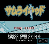 Title screen of the game Samurai Kid on Nintendo Game Boy Color