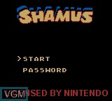 Title screen of the game Shamus on Nintendo Game Boy Color