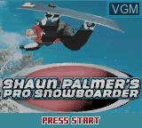Title screen of the game Shaun Palmer's Pro Snowboarder on Nintendo Game Boy Color