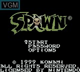Title screen of the game Spawn on Nintendo Game Boy Color