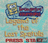 Title screen of the game SpongeBob SquarePants - Legend of the Lost Spatula on Nintendo Game Boy Color