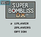 Title screen of the game Super Bombliss DX on Nintendo Game Boy Color