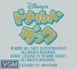 Title screen of the game Donald Duck - Daisy o Tsukue! on Nintendo Game Boy Color
