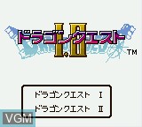 Title screen of the game Dragon Quest I + II on Nintendo Game Boy Color