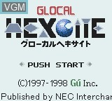 Title screen of the game Glocal HexCite on Nintendo Game Boy Color