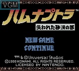 Title screen of the game Hamunaptra - Ushinawareta Sabaku no Miyako on Nintendo Game Boy Color