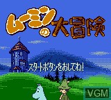 Title screen of the game Moomin no Daibouken on Nintendo Game Boy Color