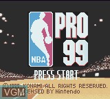 Title screen of the game NBA Pro '99 on Nintendo Game Boy Color