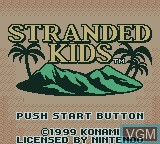 Title screen of the game Stranded Kids on Nintendo Game Boy Color