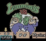 Title screen of the game Lemmings VS on Nintendo Game Boy Color