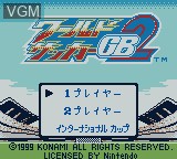Title screen of the game World Soccer GB2 on Nintendo Game Boy Color