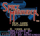 Title screen of the game Space Marauder on Nintendo Game Boy Color