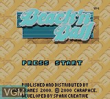 Title screen of the game Beach 'n Ball on Nintendo Game Boy Color