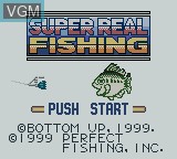Title screen of the game Super Real Fishing on Nintendo Game Boy Color
