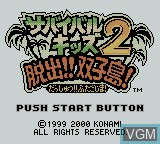 Title screen of the game Survival Kids 2 - Dasshutsu! Futago Shima on Nintendo Game Boy Color