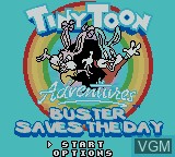 Title screen of the game Tiny Toon Adventures - Buster Saves the Day on Nintendo Game Boy Color