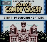 Title screen of the game Tiny Toon Adventures - Dizzy's Candy Quest on Nintendo Game Boy Color