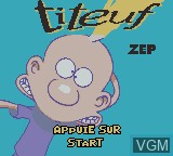 Title screen of the game Titeuf on Nintendo Game Boy Color