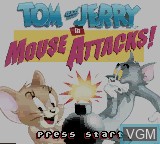 Title screen of the game Tom and Jerry in Mouse Attacks on Nintendo Game Boy Color