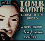 Title screen of the game Tomb Raider - Curse of the Sword on Nintendo Game Boy Color