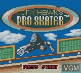 Title screen of the game Tony Hawk's Pro Skater on Nintendo Game Boy Color