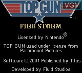 Title screen of the game Top Gun - Firestorm on Nintendo Game Boy Color