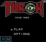 Title screen of the game Turok - Rage Wars on Nintendo Game Boy Color