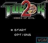 Title screen of the game Turok 2 - Seeds of Evil on Nintendo Game Boy Color