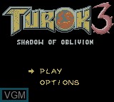 Title screen of the game Turok 3 - Shadow of Oblivion on Nintendo Game Boy Color