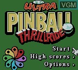 Title screen of the game 3-D Ultra Pinball - Thrillride on Nintendo Game Boy Color