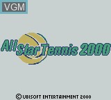 Title screen of the game All Star Tennis 2000 on Nintendo Game Boy Color
