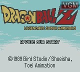 Title screen of the game Dragon Ball Z - Les Guerriers Légendaires on Nintendo Game Boy Color