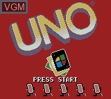 Title screen of the game Uno on Nintendo Game Boy Color