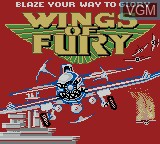 Title screen of the game Wings of Fury on Nintendo Game Boy Color
