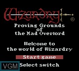 Title screen of the game Wizardry - Proving Grounds of the Mad Overlord on Nintendo Game Boy Color