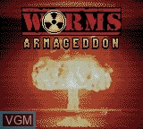 Title screen of the game Worms Armageddon on Nintendo Game Boy Color