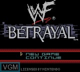 Title screen of the game WWF Betrayal on Nintendo Game Boy Color