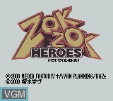 Title screen of the game Zok Zok Heroes on Nintendo Game Boy Color