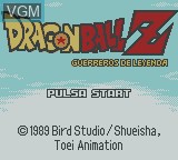 Title screen of the game Dragon Ball Z - Guerreros de Leyenda on Nintendo Game Boy Color