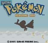 Title screen of the game Pokemon - Versione Oro on Nintendo Game Boy Color