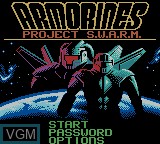 Title screen of the game Armorines - Project S.W.A.R.M. on Nintendo Game Boy Color
