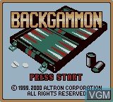 Title screen of the game Backgammon on Nintendo Game Boy Color
