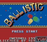 Title screen of the game Ballistic on Nintendo Game Boy Color