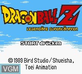 Title screen of the game Dragon Ball Z - Legendaere Superkaempfer on Nintendo Game Boy Color