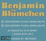 Title screen of the game Benjamin Blumchen - Ein verruckter Tag Im Zoo on Nintendo Game Boy Color